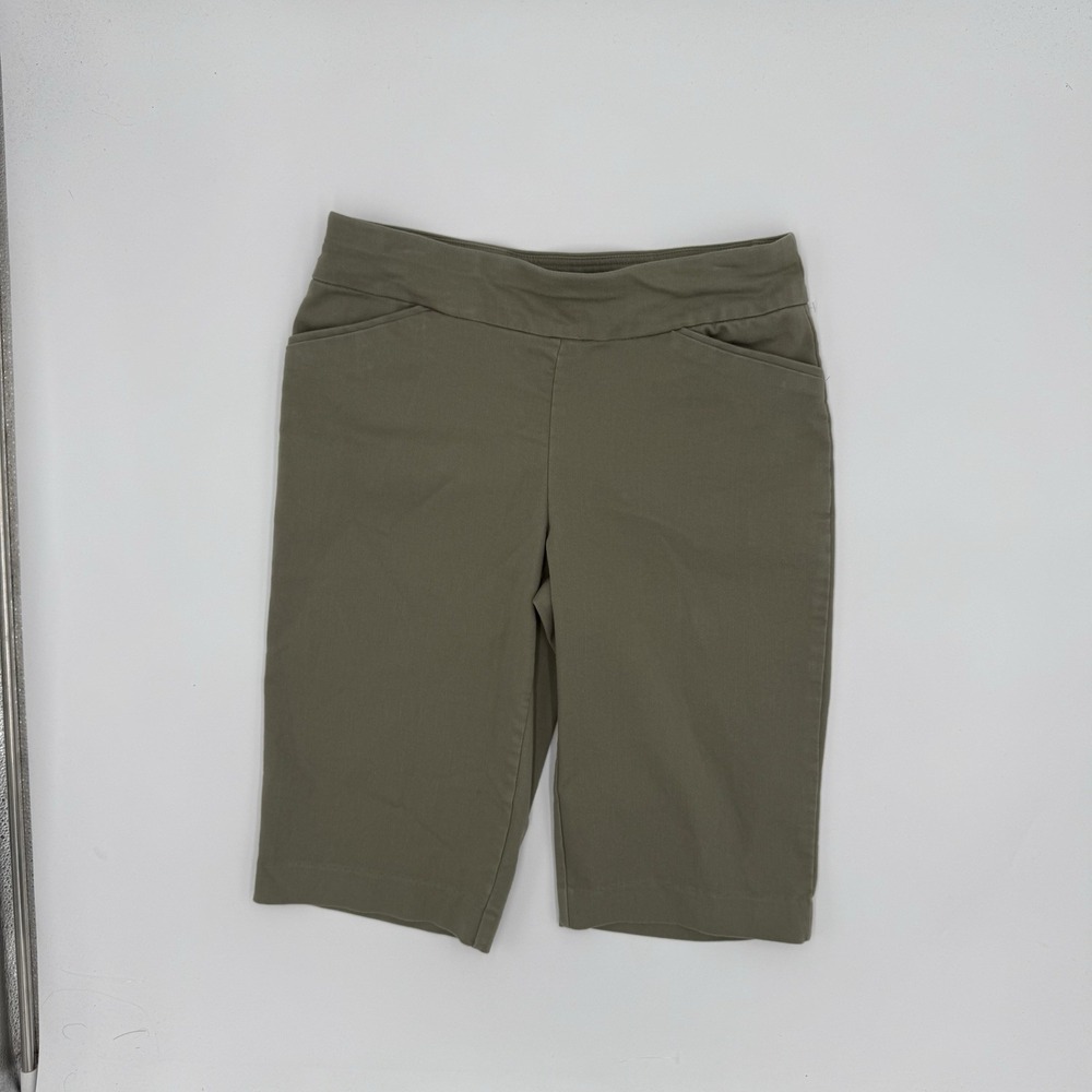Women's Olive Green Stretch Khaki Bermuda Capris Size 6 Kohl's